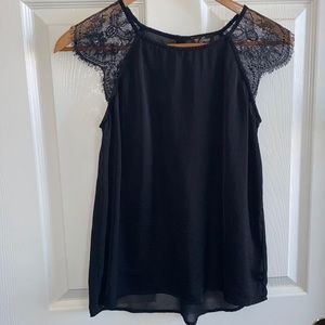 Black Lace Accent Top